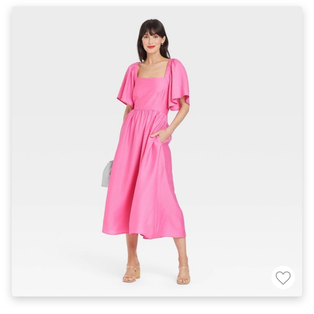 NWT Women’s Flutter Short Sleeve Tie-Back Dress